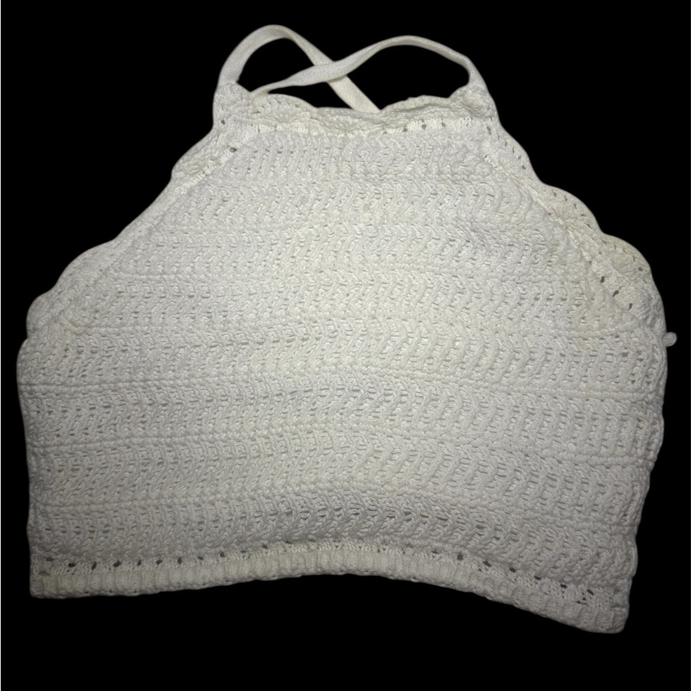 Hollister White Crochet Crop Top
